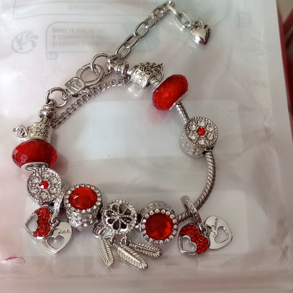 Brand New Red silver bracelets
